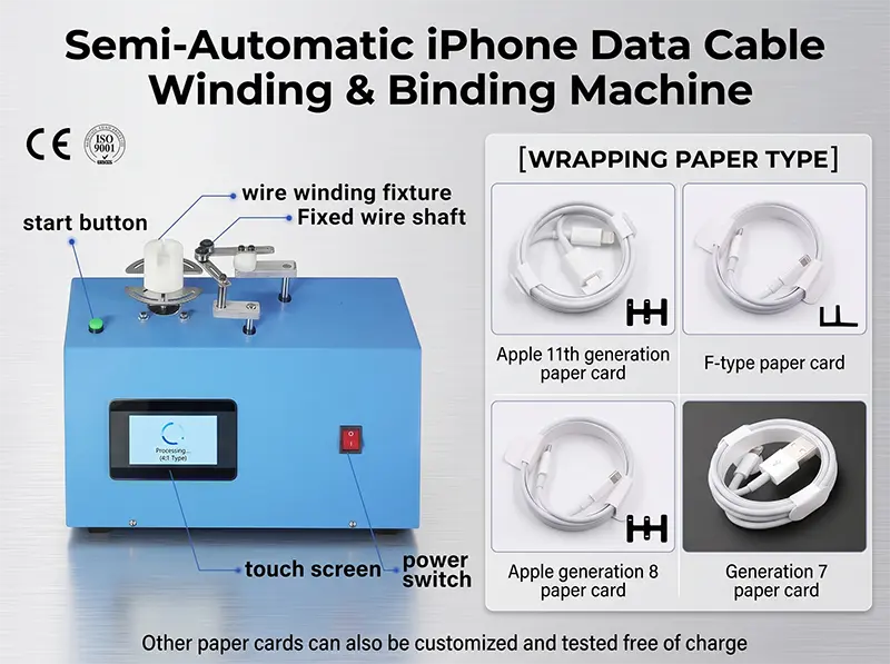 Máy Quấn và Buộc Dây Sạc iPhone Bán Tự Động WPM-K287 - Tối Ưu Sản Xuất