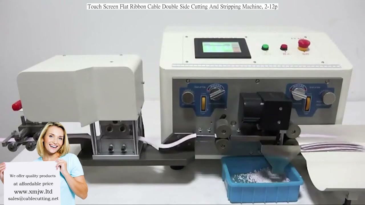 Máy cắt và tuốt dây cáp ruy băng phẳng hai mặt cảm ứng, 2-12P